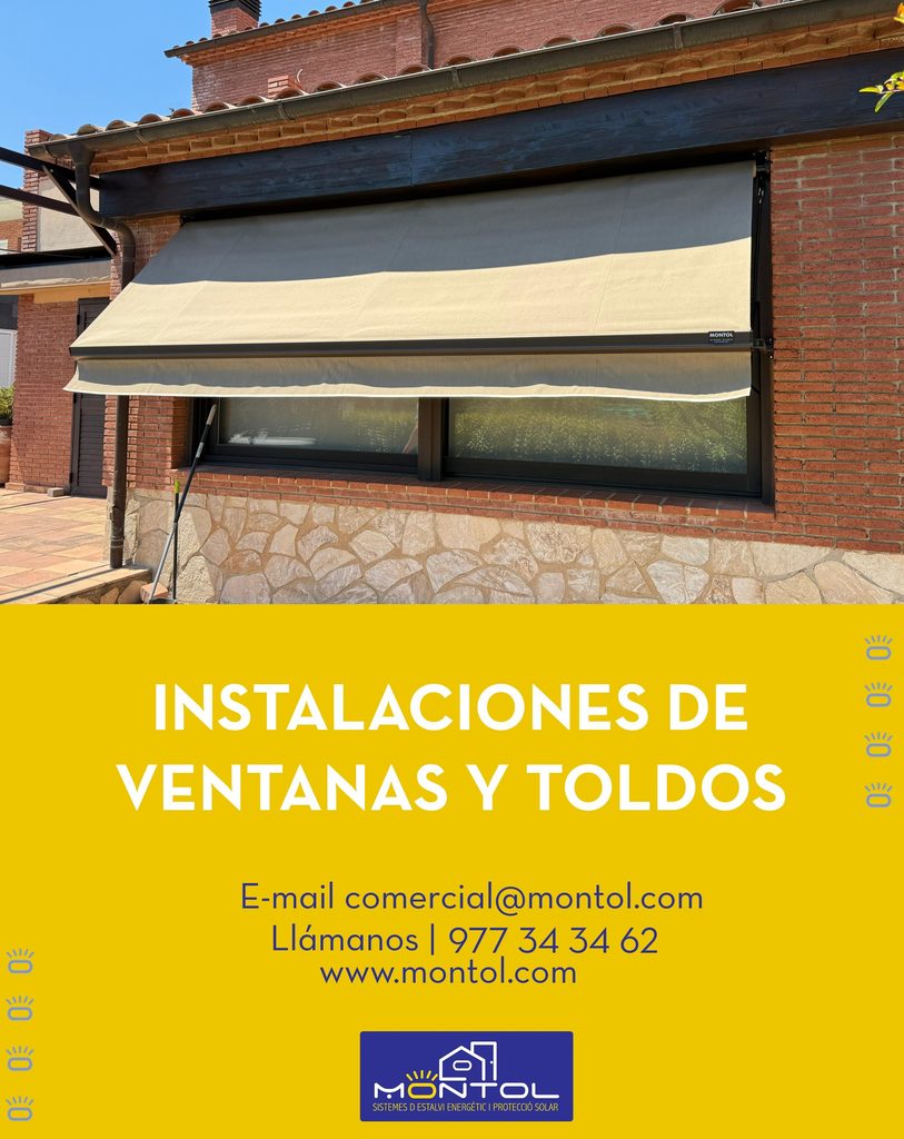 Instalación de toldo y ventanas en una vivienda para mejorar el confort y la protección solar.